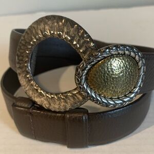 Chico’s brown leather boho western belt